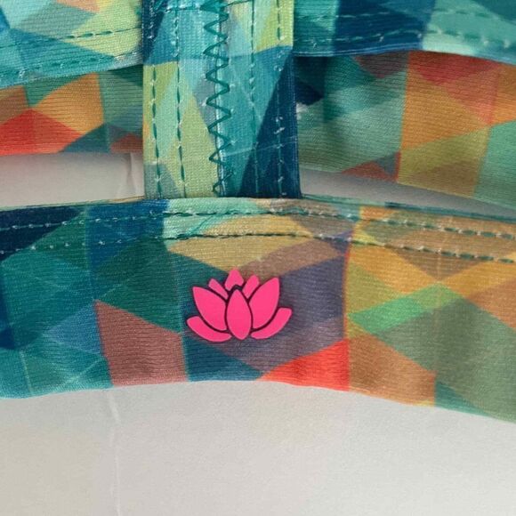 Pink Lotus yoga Multicolored Geometric Strappy Sports Bra Size XS - Picture 8 of 9